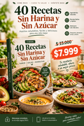 Ebook 40 recetas sin azúcar y sin harinas